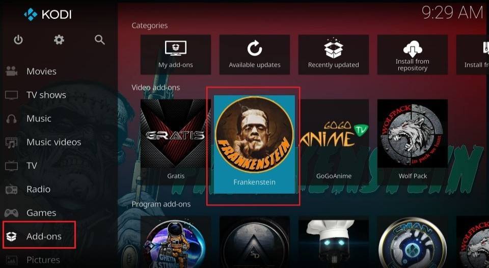 How to Use Frankenstein Addon on Kodi