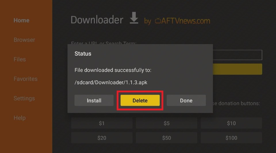 delete bplayer apk files