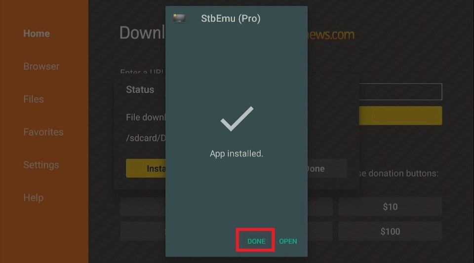click on done button