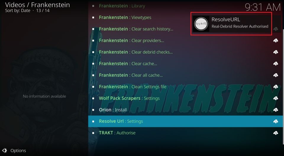 ResolveURL Real-Debrid Resolver Authorised