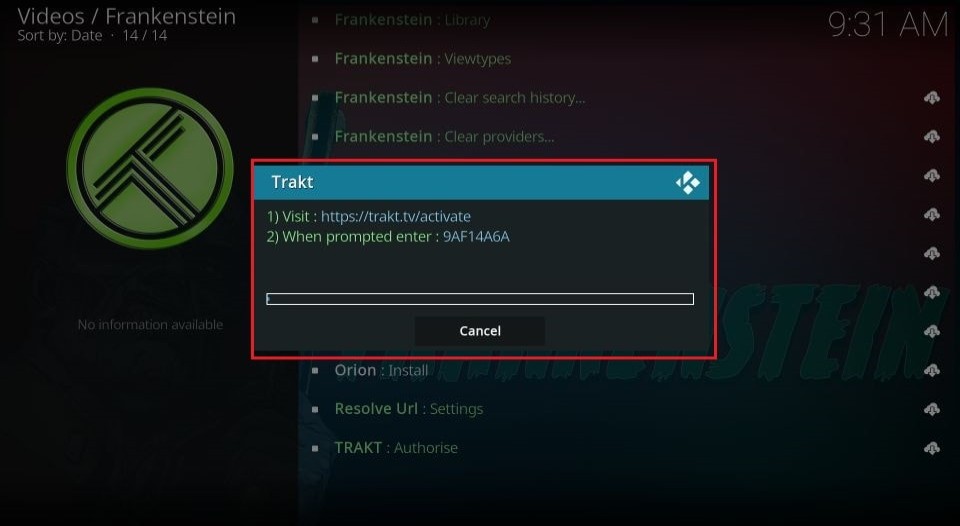 trakt authorization