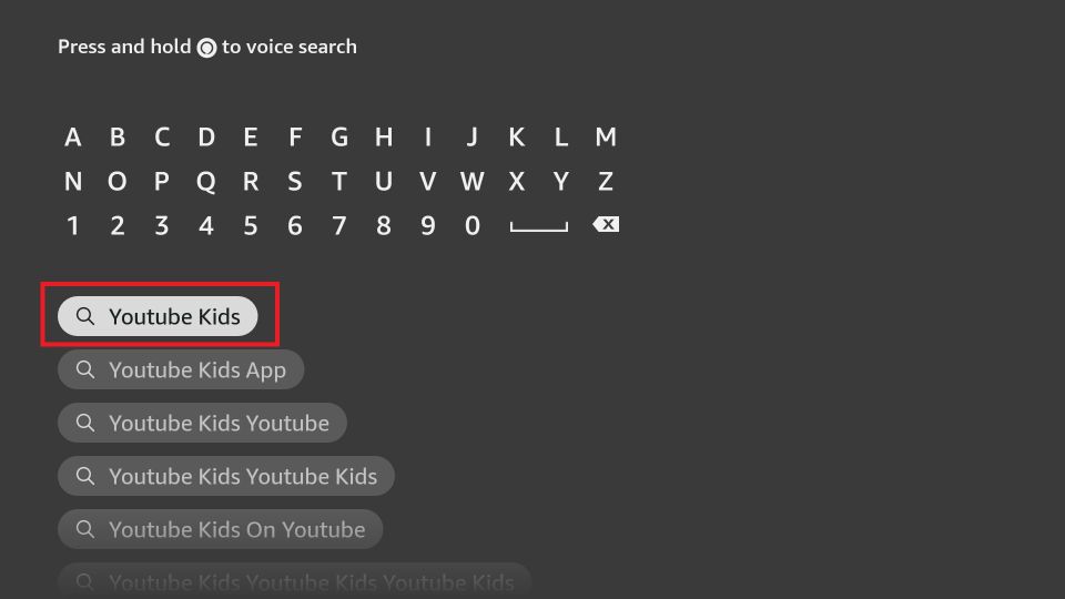 Type Youtube Kids