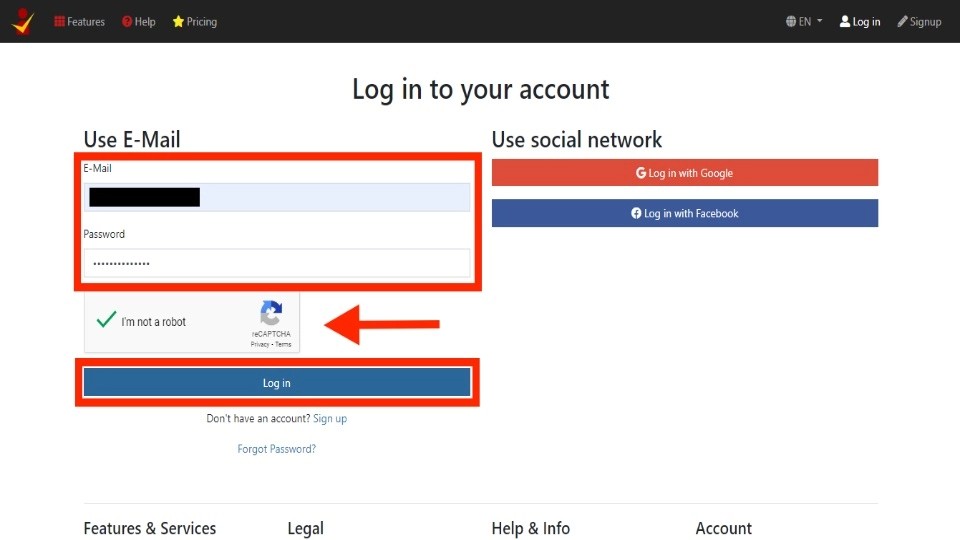 login to your account