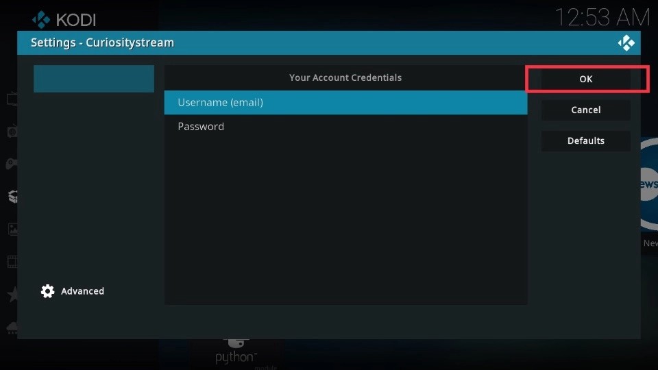 how to install curiosity stream kodi addon