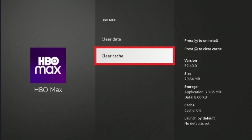 Select Clear Cache