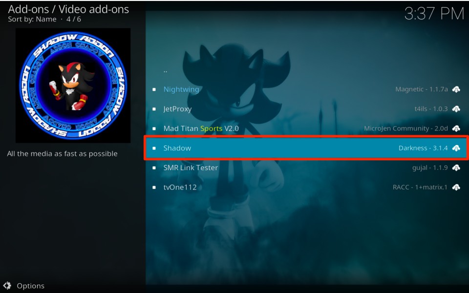 select shadow