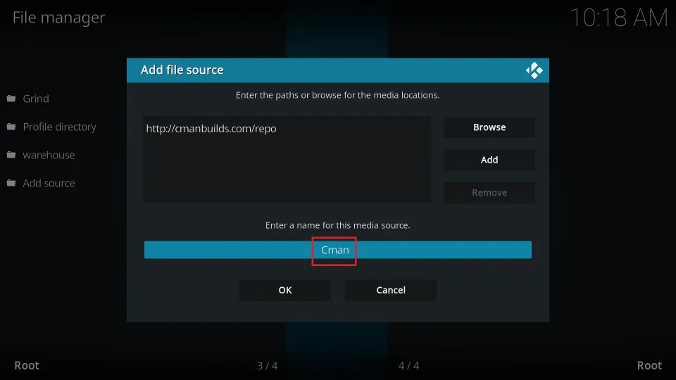 Cman source name