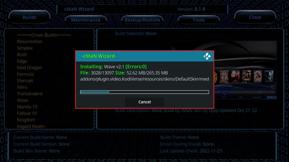 cMaN wizard build 