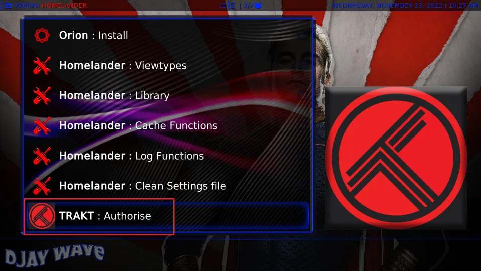 Authorize Trakt