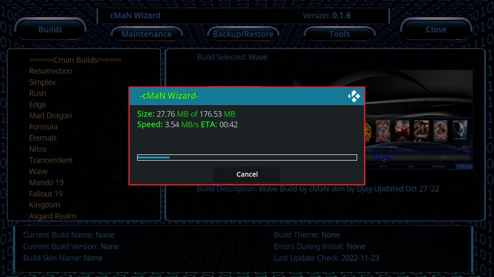 build files are downloaded