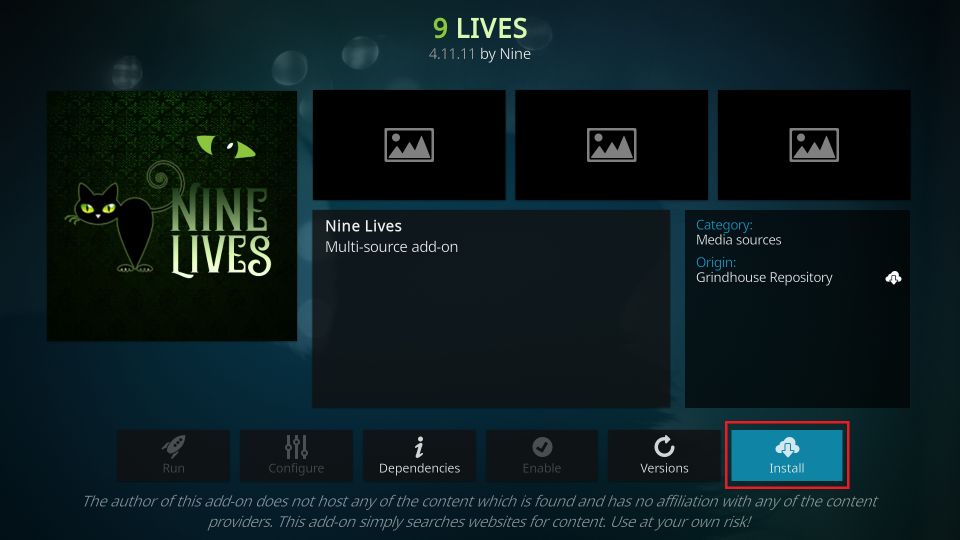 how to install 9 lives kodi addon