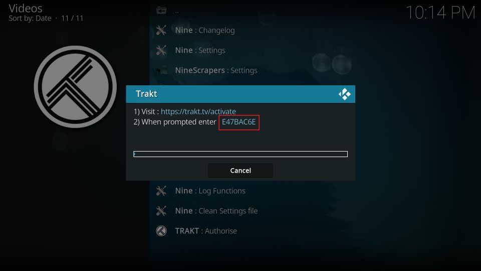 Trakt authorization code