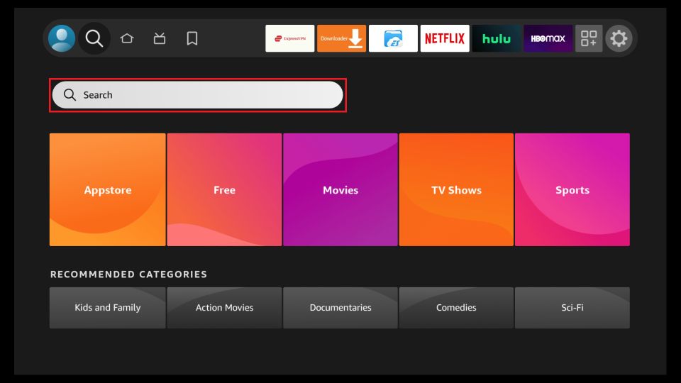 Comment installer Smart IPTV sur FireStick: cliquez sur Rechercher