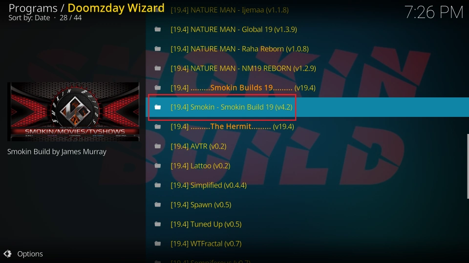 click smokin builds on kodi