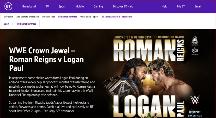 watch paul logan vs. Roman reigns without cable
