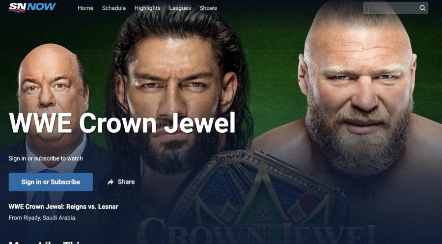 watch WWE Crown jewel without cable