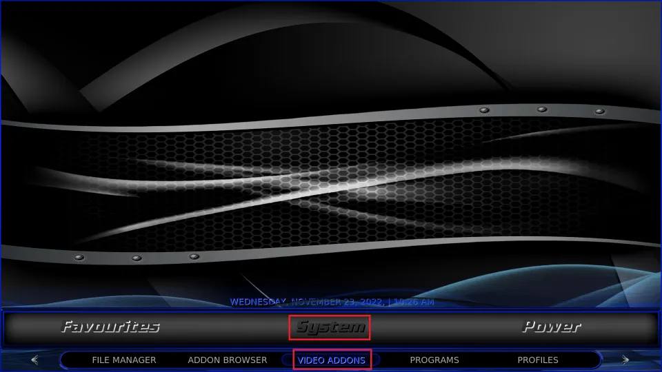 click on video addons tab