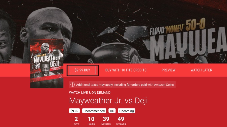 purchase mayweather vs. deji