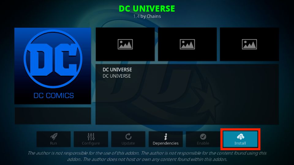 how to install dc universe kodi addon