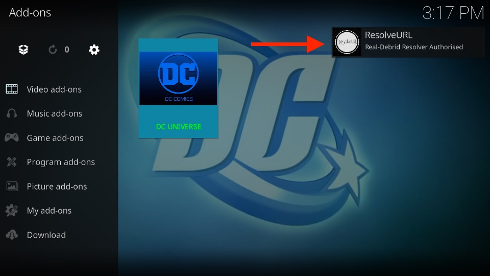 how to install dc universe kodi addon