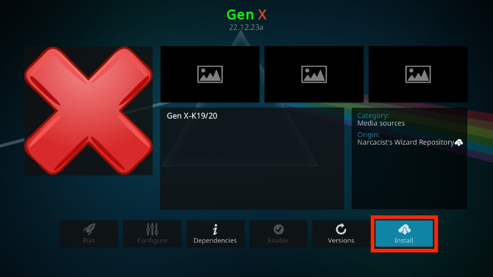 click on install