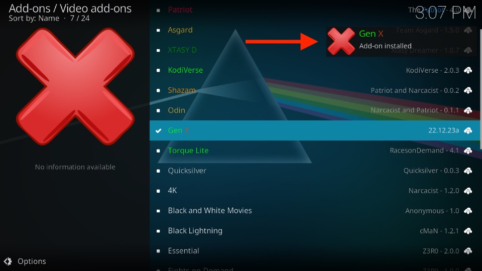 how to install gen x kodi addon