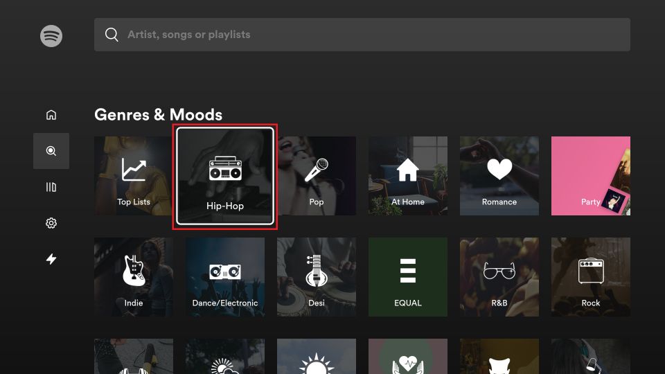 select a genre/mood