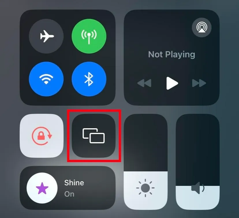 select Screen Mirroring icon