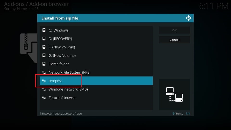 download tempest kodi addon