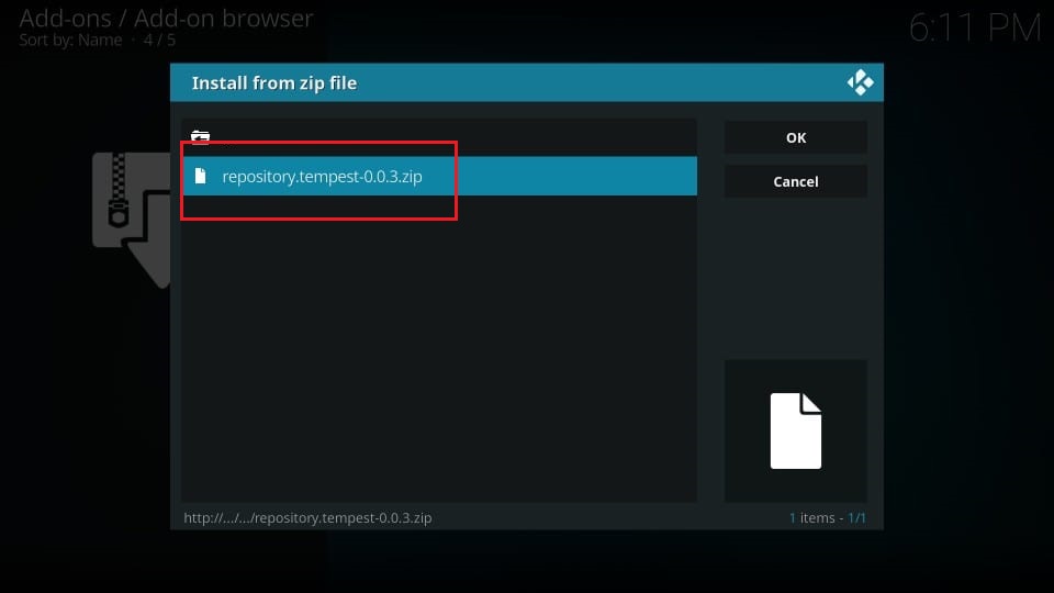 install tempest addon on kodi