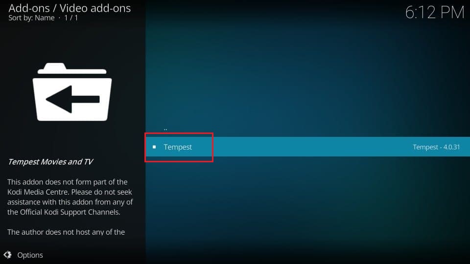 install tempest addon on kodi