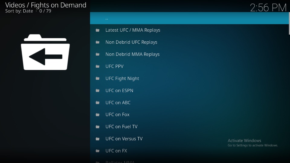 fights on demand home screen