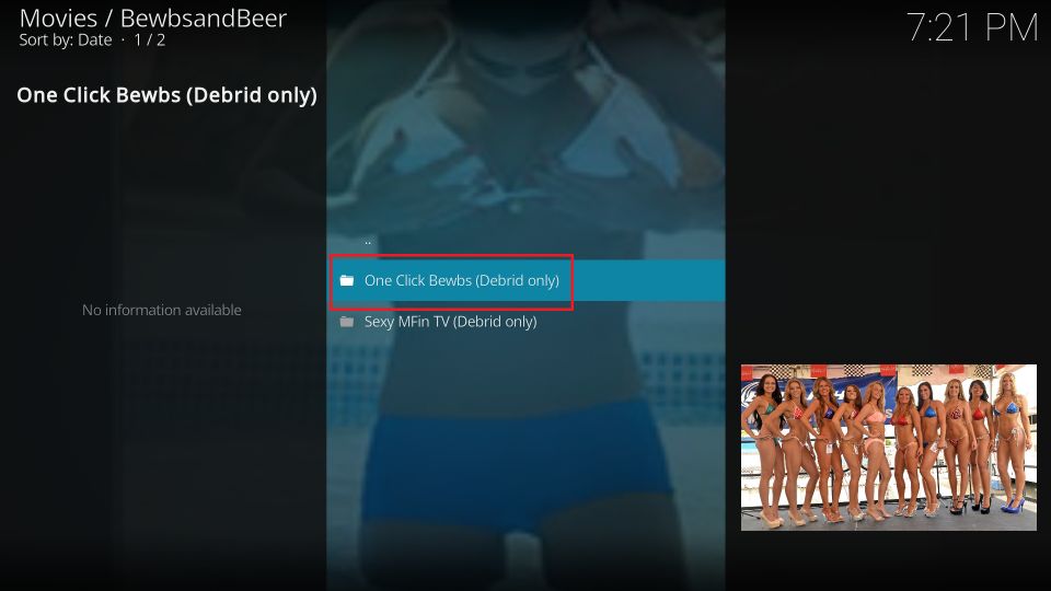 bewebsandbeer porn addon kodi main screen