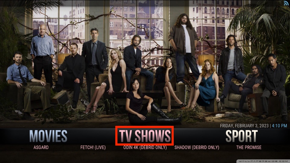 select tv shows section