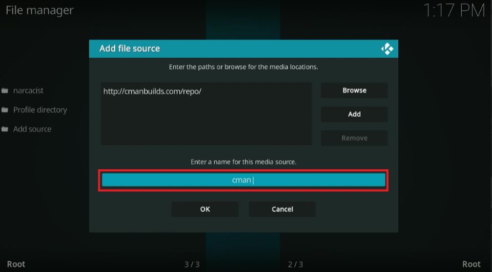 enter media source name