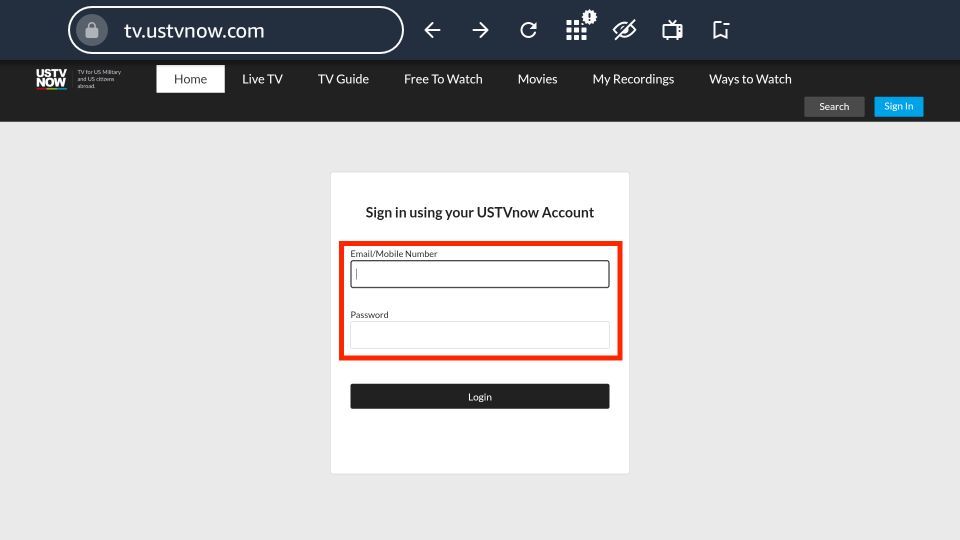 USTVNow account