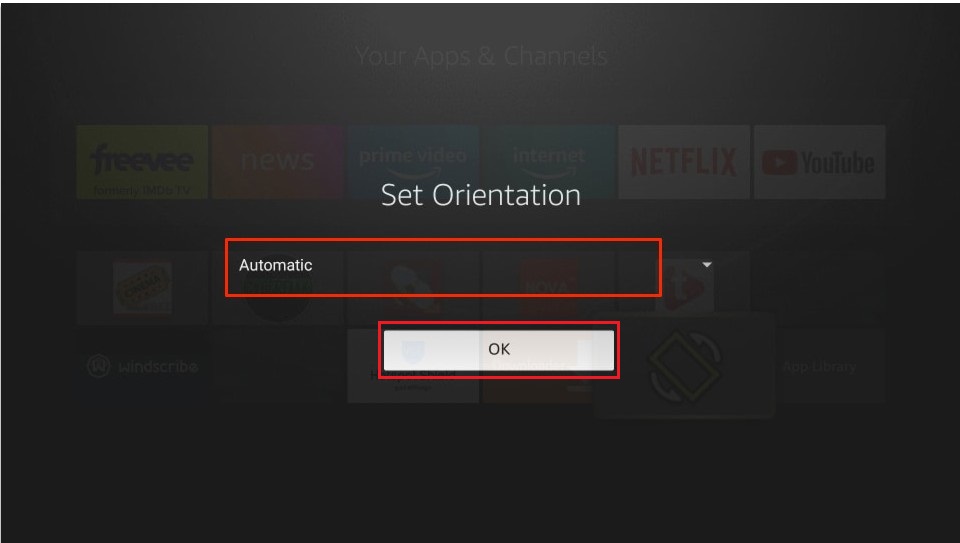 Set Orientation on FireStick