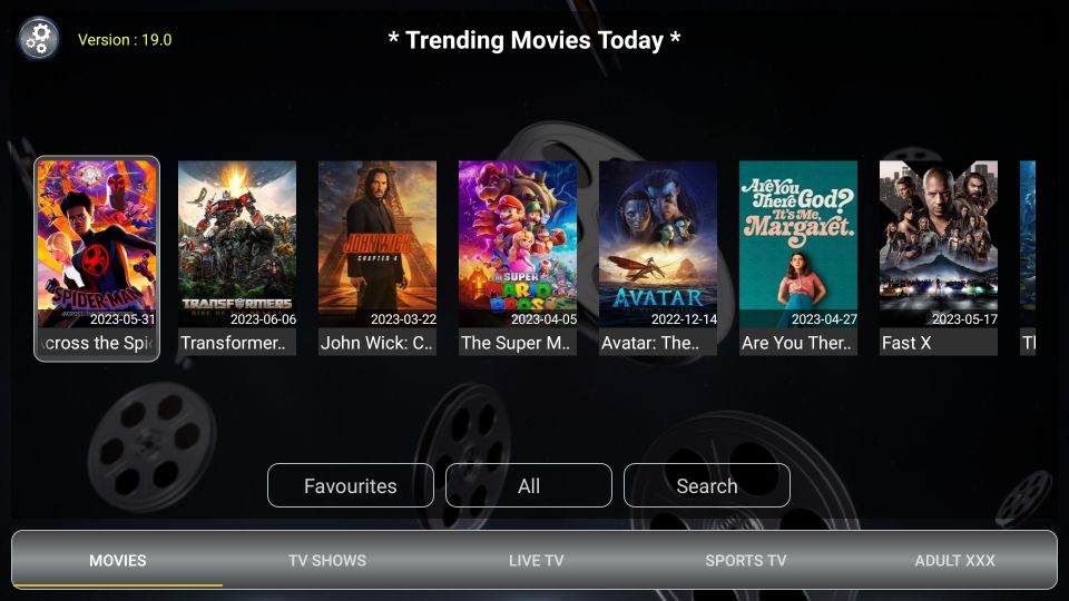 select movies tab