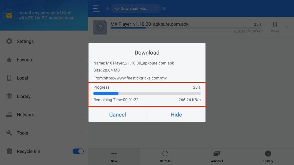 download the MX Player APK file