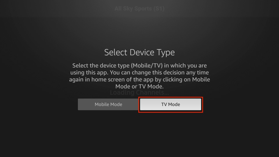 select tv mode