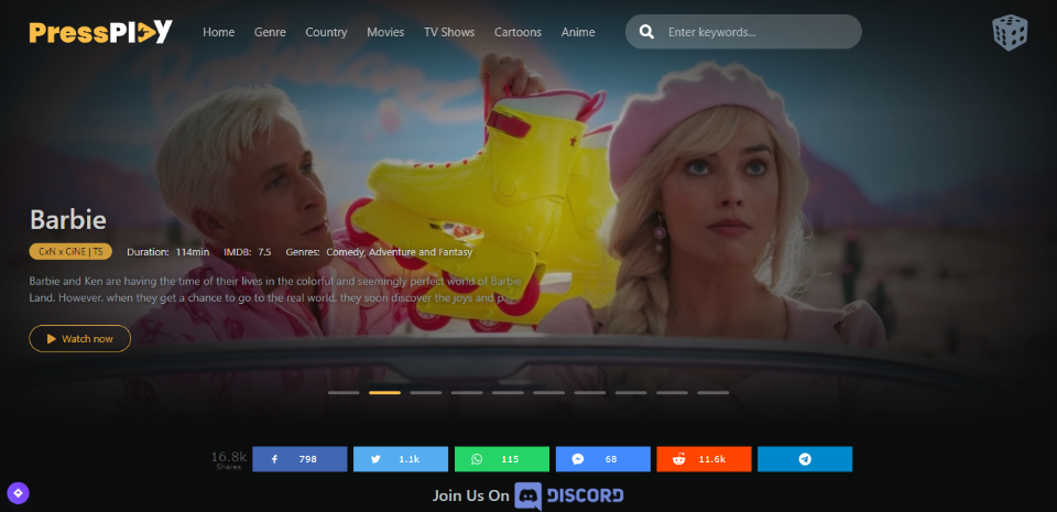 Streaming web site for all categorys like movies tv-shows or anime