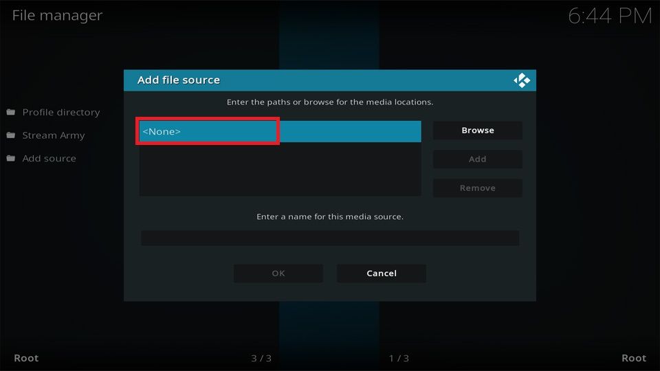 click on none tab
