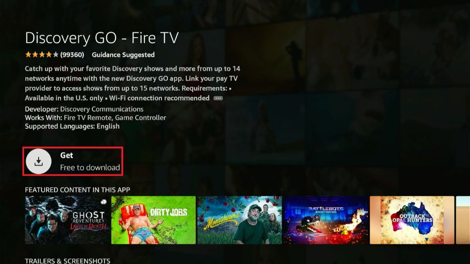 how to get discovery go on firestick