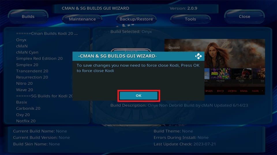 click on ok button