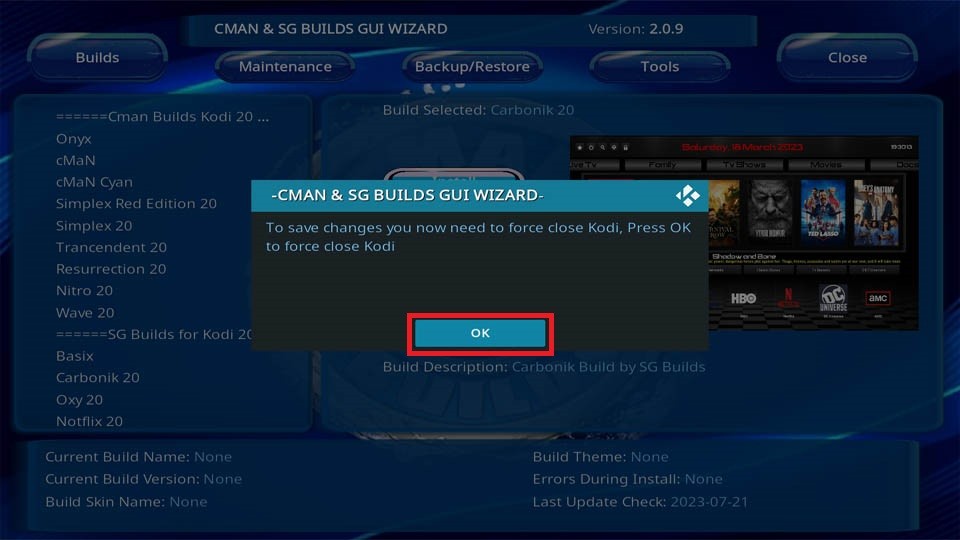 click on ok button