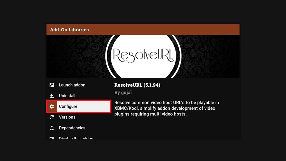 Select Configure