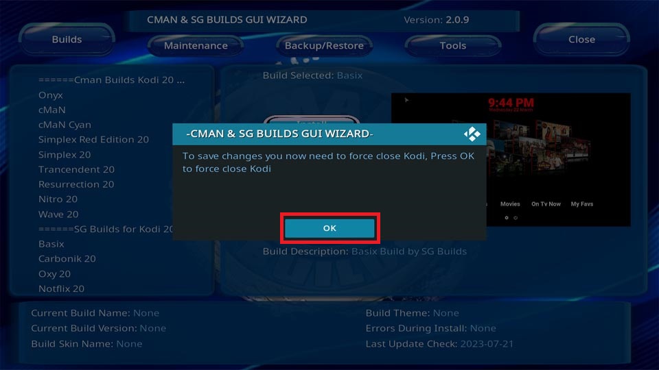 click on ok button