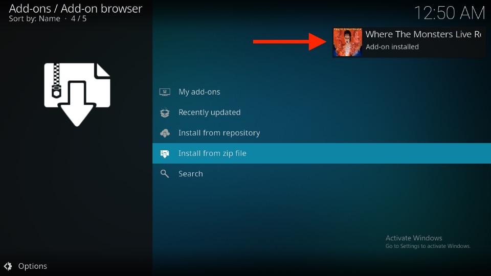 Where The Monsters Live Repository - Add-on installed