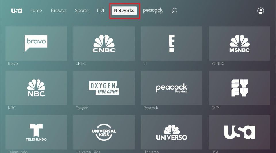 select networks section