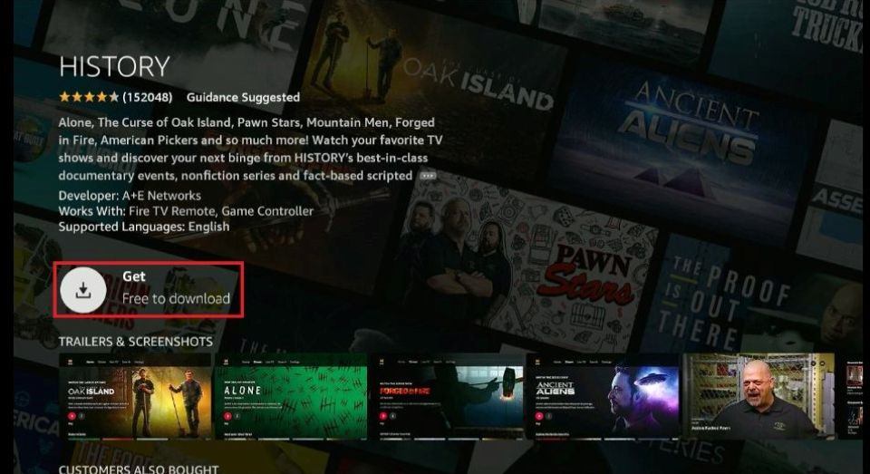 how to get history channel on firestick